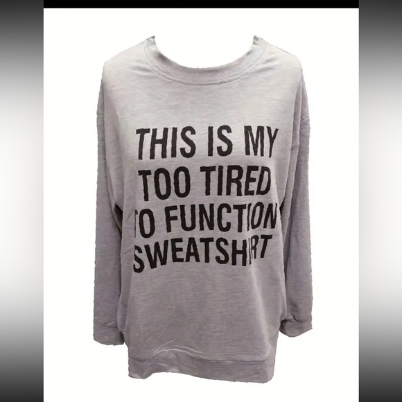 Too tired to function Pullover Sweatshirt, - Picture 4 of 4